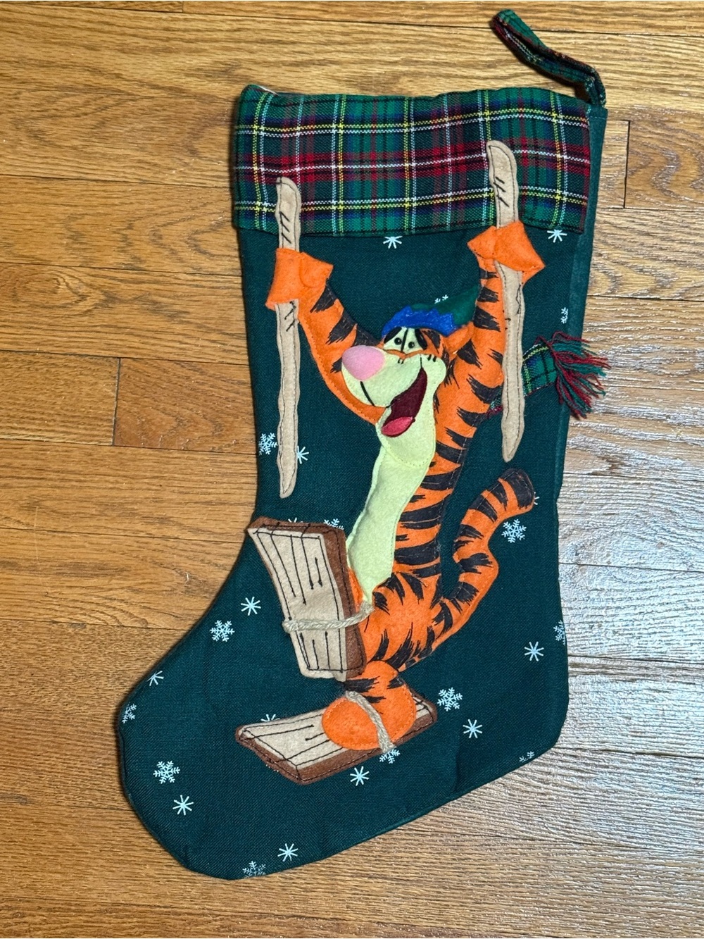 VTG 90’s Disney 3D Winnie the Pooh  “Tigger” Snowshoes Christmas Stocking (EUC)